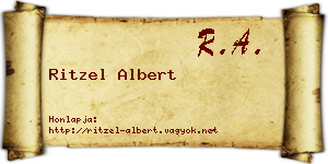 Ritzel Albert névjegykártya