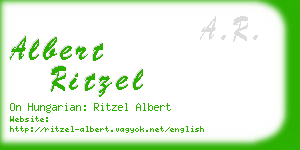 albert ritzel business card